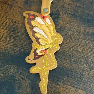 Portland Leather Fairy Keychain in Mango - NEW
